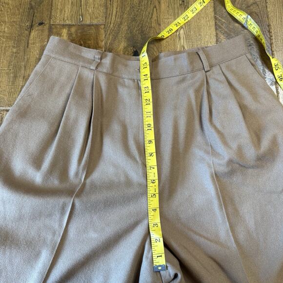 VTG Kim Rogers 100% Wool Blazer & Shorts Set Camel Coat Jacket Womens Plus Sz 18 - Picture 13 of 16